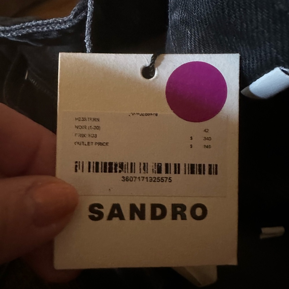SANDRO women’s Stern Western Belted High Rise Straight Jeans in Black - Picture 15 of 16
